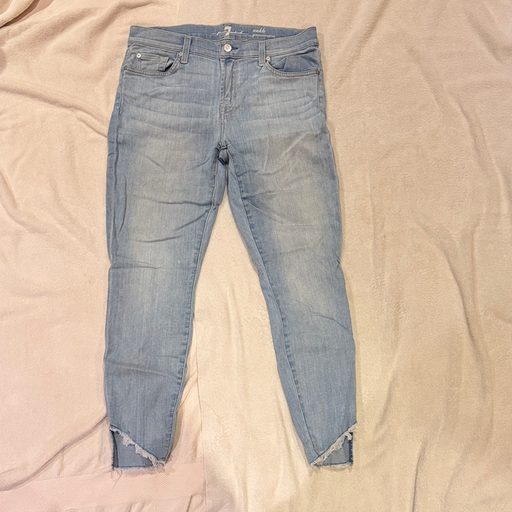 7 For All Mankind Light Blue Ankle Jeans